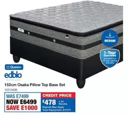 Edblo - 152cm Osaka Pillow Top Base Set
