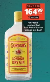 Gordon's - London Dry/Pink Berry/Sunset Orange Gin Each