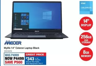 Mecer - MyLife 14" Celeron Laptop Black 10313376
