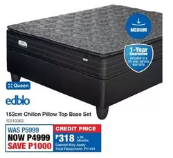 Edblo - 152cm Chillon Pillow Top Base Set