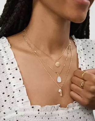 3-Pack Shell Pearl Pendant Necklaces