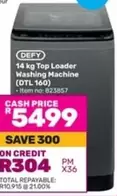 Defy - 14 kg Top Loader Washing Machine (DTL 160)
