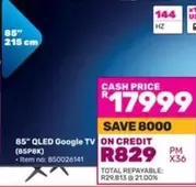 Hisense - 85" QLED Google TV (85P8X)
