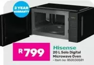 Hisense - 20 L Solo Digital Microwave Oven