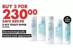 2-PLY TOILET PAPER 18-PACK