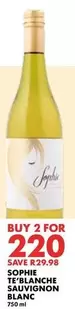 Sophie te'Blanche - SOPHIE TE'BLANCHE SAUVIGNON BLANC