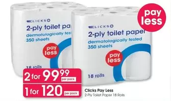 clicks - 2-ply toilet paper