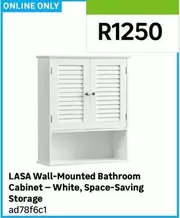Lasa Wall-Mounted Bathroom Cabinet - White, Space-Saving Storage