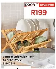 Bamboo 2tier Dish Rack 44.5x40x26cm