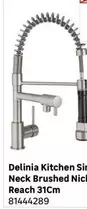 Delinia - Kitchen Sink Mixer Tap Spring Neck Brushed Nickel H46Cm Spout Reach 31Cm