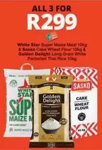SASKO - Super Maize Meal, Cake Wheat Flour, Long Grain White Parboiled Thai Rice