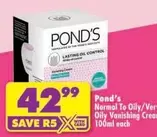 pond's - Normal To Oily/Very Oily Vanishing Cream