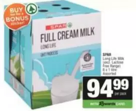 Spar - FULL CREAM MILK LONG LIFE