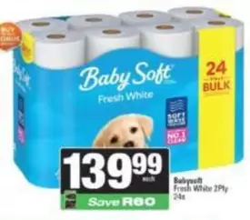 Baby Soft - Fresh White 2Ply 24s