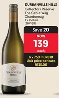 Durbanville Hills - Collectors Reserve The Cable Way Chardonnay 1 x 750 ml (364168)