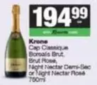 Krone - Cap Classique, Boreals Brut, Brut Rose, Night Nectar Demi-Sec or Night Nectar Rose