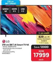 LG - AI Smart TV 4K (86QNED70A)