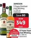 Jameson - Triple Distilled Irish Whiskey 1 x 750 ml (1368406)