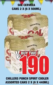 Sol - CHILLERS PUNCH SPIRIT COOLER CANS