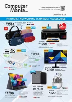 Computer Mania catalogue in Kamatsamo | Computer Mania Printer, Networking, Storage & Accessories | 2025-12-10T00:00:00.000Z - 2025-12-31T00:00:00.000Z