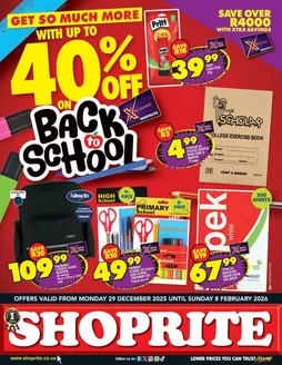 Shoprite catalogue in Tsakane | Shoprite Back to School Promotion 29 December - 8 February | 2025-12-29T00:00:00.000Z - 2026-02-08T00:00:00.000Z
