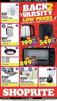 Shoprite catalogue in Bloemfontein | Shoprite Back To Varsity Low Prices 26 January - 8 February | 2026-01-26T00:00:00.000Z - 2026-02-08T00:00:00.000Z