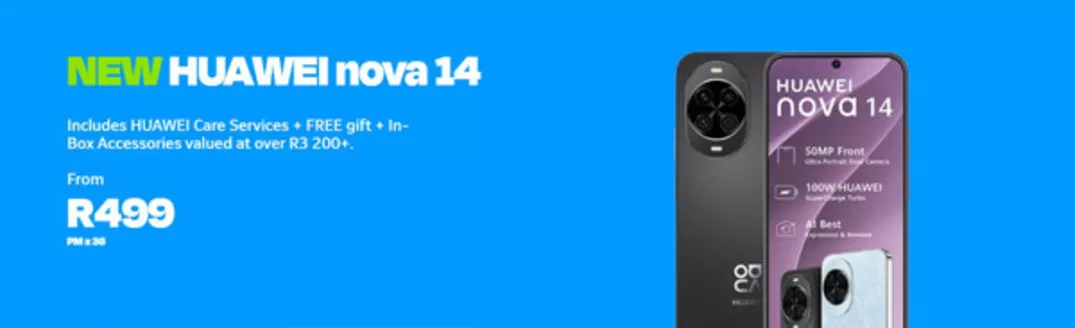 Telkom catalogue in Pinetown | New Huawei Nova 14 | 2026-02-03T00:00:00.000Z - 2026-02-17T00:00:00.000Z