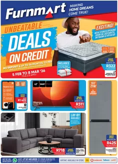 Furnmart catalogue in Kimberley | Unbeatable Deals On Credit | 2026-02-05T00:00:00.000Z - 2026-03-08T00:00:00.000Z