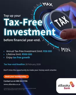 al Baraka Bank catalogue in Willowmore | Al Baraka Bank Promo | 2026-02-17T00:00:00.000Z - 2026-02-28T00:00:00.000Z