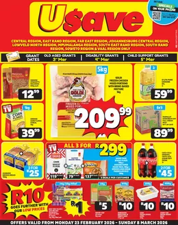 Usave catalogue in Soweto | Gnusavepricesavings23feb08mar2026 | 2026-02-23T00:00:00.000Z - 2026-03-08T00:00:00.000Z
