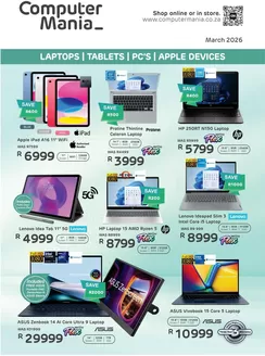 Computer Mania catalogue in Boksburg | Computer Mania Laptops, Tablets, PC's & Apple Devices | 2026-03-02T00:00:00.000Z - 2026-03-31T00:00:00.000Z