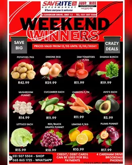 Saverite catalogue in Johannesburg | Weekend Winners | 2026-03-13T00:00:00.000Z - 2026-03-15T00:00:00.000Z