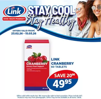 Link Pharmacy catalogue in Umlazi | Discover attractive offers | 2026-02-23T00:00:00.000Z - 2026-03-15T00:00:00.000Z