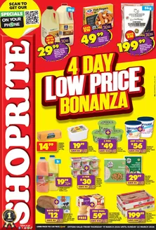 Shoprite catalogue | Shoprite Low Price Bonanza KwaZulu-Natal 19 March - 22 March | 2026-03-19T00:00:00.000Z - 2026-03-22T00:00:00.000Z