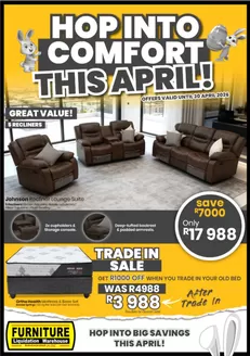 Furniture Liquidation Warehouse catalogue in Zeerust | Hop Into Comfort This April! | 2026-04-01T00:00:00.000Z - 2026-04-30T00:00:00.000Z