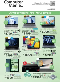 Computer Mania catalogue in Secunda | Computer Mania Laptops, Tablets, Pc's, Apple Devices | 2026-04-02T00:00:00.000Z - 2026-04-30T00:00:00.000Z