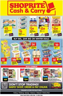 Shoprite catalogue | Shoprite Cash Carry Winter Deals Exclusive Gauteng 6 April - 19 April | 2026-04-06T00:00:00.000Z - 2026-04-19T00:00:00.000Z