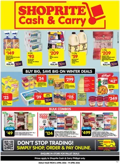 Shoprite catalogue | Shoprite Cash Carry Winter Deals Philippi 6 April - 19 April | 2026-04-06T00:00:00.000Z - 2026-04-19T00:00:00.000Z