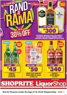 Shoprite LiquorShop catalogue | Shoprite LiquorShop Rand a Rama 13 April - 19 April | 2026-04-13T00:00:00.000Z - 2026-04-19T00:00:00.000Z