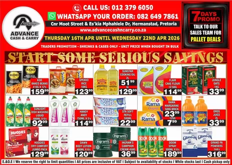 Advance Cash n Carry catalogue | Advance Cash n Carry weekly specials | 2026-04-16T00:00:00.000Z - 2026-04-22T00:00:00.000Z