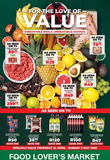 Food Lover's Market catalogue in  | For the Love of Value - Inland - 20 April - 3 May 2026 | 2026-04-19T00:00:00.000Z - 2026-05-03T00:00:00.000Z