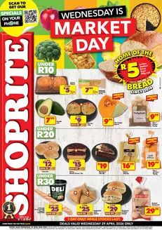 Shoprite catalogue | Shoprite Market Day Deals Valid 29 April | 2026-04-29T00:00:00.000Z - 2026-04-29T00:00:00.000Z