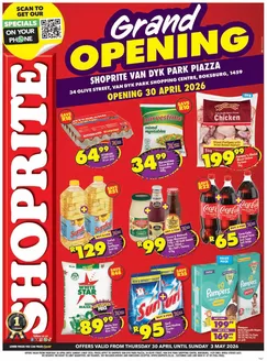 Shoprite catalogue | Shoprite Price Grand Opening Van Dyk Park Piazza 30 April - 3 May | 2026-04-30T00:00:00.000Z - 2026-05-03T00:00:00.000Z