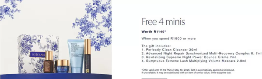 Estée Lauder catalogue in Ga-Shongwane | Free 4 Minis | 2026-05-06T00:00:00.000Z - 2026-05-10T00:00:00.000Z