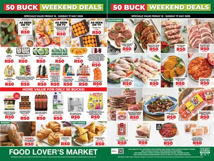 Food Lover's Market catalogue | 50 Buck Weekend -WC 15 -17 May 2026 | 2026-05-14T00:00:00.000Z - 2026-05-17T00:00:00.000Z