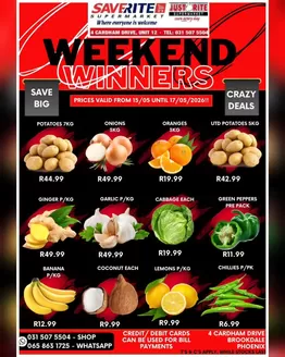 Saverite catalogue | Weekend Winners | 2026-05-14T00:00:00.000Z - 2026-05-17T00:00:00.000Z