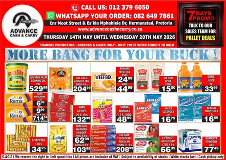 Advance Cash n Carry catalogue | Advance Cash n Carry weekly specials | 2026-05-14T00:00:00.000Z - 2026-05-20T00:00:00.000Z