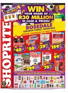 Shoprite catalogue in Bloemhof | Shoprite Low Price Lowduuuma Store Opening Rosedale 21 May - 24 May | 2026-05-21T00:00:00.000Z - 2026-05-24T00:00:00.000Z