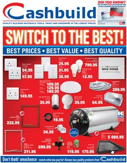 Cashbuild catalogue | Great discounts on selected products | 2026-05-25T00:00:00.000Z - 2026-06-08T00:00:00.000Z