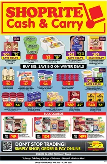 Shoprite catalogue | Shoprite Cash Carry Winter Deals Exclusive Gauteng 25 May - 7 June | 2026-05-25T00:00:00.000Z - 2026-06-07T00:00:00.000Z